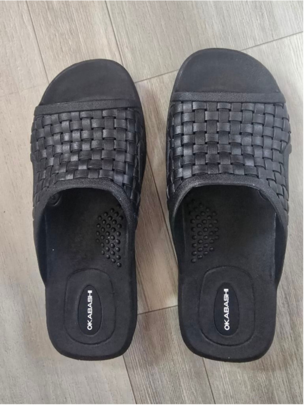 KABASHI Black Woven Slide Sandals Large Unisex